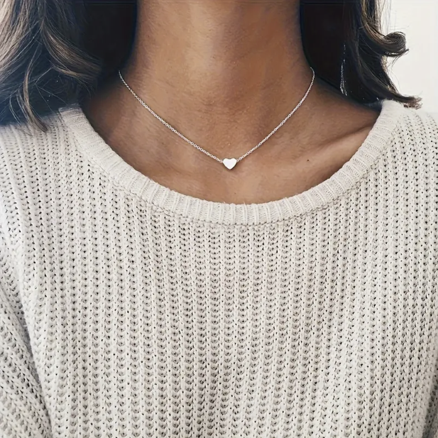 Herz Anhänger aus Silber & Gold mit Halskette