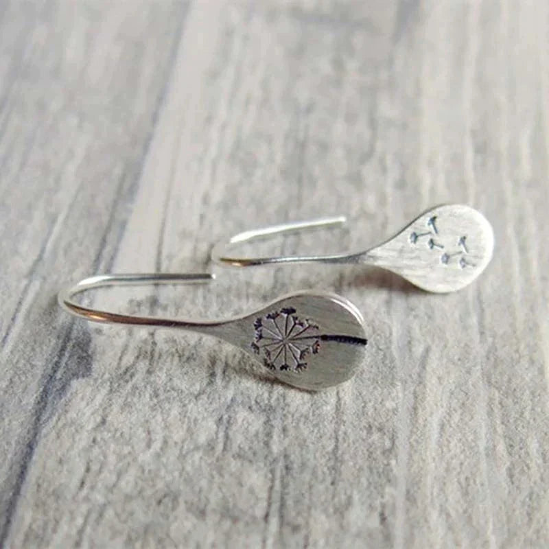 925 Sterling Silber Löwenzahn-Ohrringe