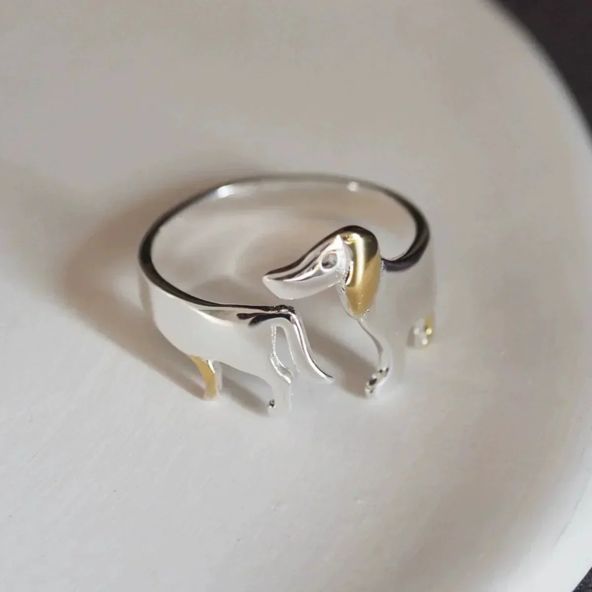 REYA – Eleganter verstellbarer Dackel-Ring aus hochwertigem 925er Sterlingsilber