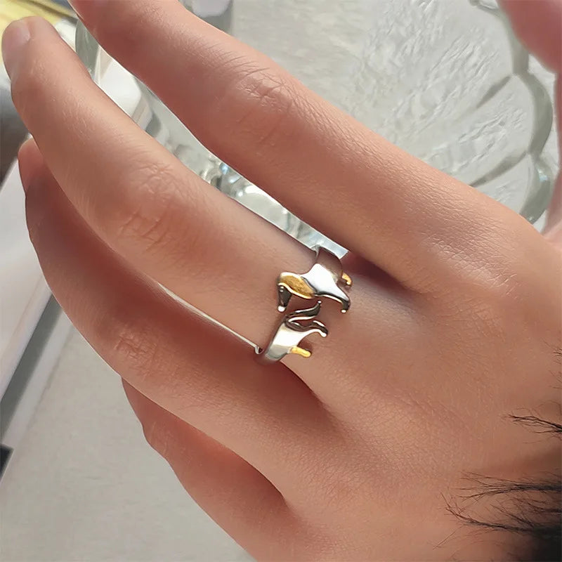REYA – Eleganter verstellbarer Dackel-Ring aus hochwertigem 925er Sterlingsilber