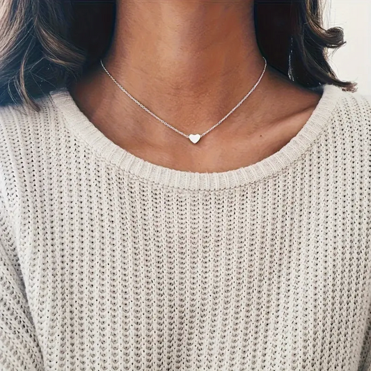 Herz Anhänger aus Silber & Gold mit Halskette