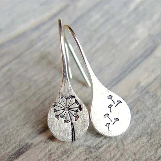 925 Sterling Silber Löwenzahn-Ohrringe